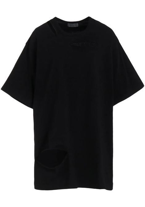 Black cut-out t-shirt Yohji Yamamoto - men Yohji Yamamoto | HPT220791